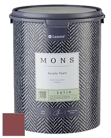 MONS SATIN PAINT – 100% акриловая полуматовая краска, 12% блеска цвет MONS 193 Кармин