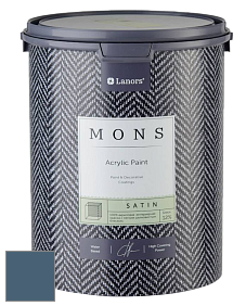 MONS SATIN PAINT – 100% акриловая полуматовая краска, 12% блеска цвет MONS 162 Синий гранит