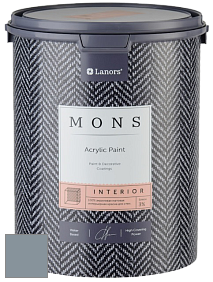 MONS INTERIOR PAINT – 100% акриловая глубоко матовая краска, 3% блеска цвет MONS 176 Грозовая туча