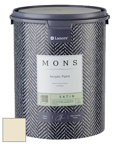 MONS SATIN PAINT – 100% акриловая полуматовая краска, 12% блеска цвет MONS 63 Ванильный белый