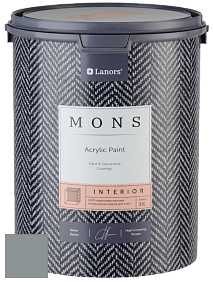 MONS INTERIOR PAINT – 100% акриловая глубоко матовая краска, 3% блеска цвет MONS 114 Стальной