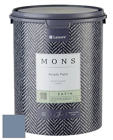 MONS SATIN PAINT – 100% акриловая полуматовая краска, 12% блеска цвет NCS S 4020-R80B 