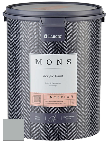 MONS INTERIOR PAINT – 100% акриловая глубоко матовая краска, 3% блеска цвет MONS 107 Мышиный серый