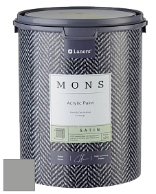 MONS SATIN PAINT – 100% акриловая полуматовая краска, 12% блеска цвет NCS S 4000-N 