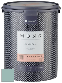 MONS INTERIOR PAINT – 100% акриловая глубоко матовая краска, 3% блеска цвет MONS 139 Лазурный берег