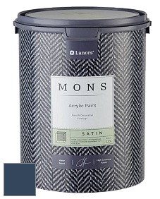 MONS SATIN PAINT – 100% акриловая полуматовая краска, 12% блеска цвет MONS 252 Синий Бог