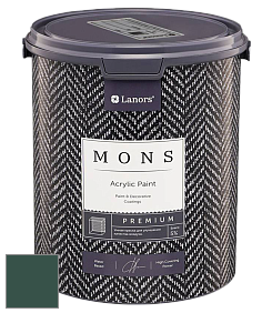 MONS PREMIUM PAINT – 100% акриловая интерьерная краска с шелковистым матовым блеском цвет NCS S 7020-B90G 