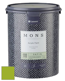 MONS SATIN PAINT – 100% акриловая полуматовая краска, 12% блеска цвет NCS S 1075-G40Y 