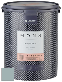 MONS INTERIOR PAINT – 100% акриловая глубоко матовая краска, 3% блеска цвет MONS 186 Пыльная бирюза