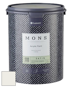 MONS SATIN PAINT – 100% акриловая полуматовая краска, 12% блеска цвет MONS 135 Белый парус