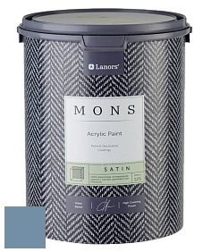 MONS SATIN PAINT – 100% акриловая полуматовая краска, 12% блеска цвет MONS 249 Синий экспресс