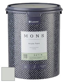 MONS SATIN PAINT – 100% акриловая полуматовая краска, 12% блеска цвет MONS 145 Город в тумане