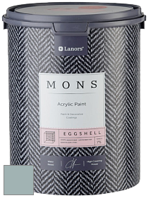MONS EGGSHELL PAINT – 100% акриловая шелковисто-матовая краска, 7 % блеска цвет MONS 186 Пыльная бирюза