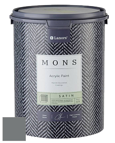 MONS SATIN PAINT – 100% акриловая полуматовая краска, 12% блеска цвет MONS 155 Базальт