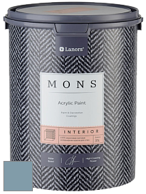 MONS INTERIOR PAINT – 100% акриловая глубоко матовая краска, 3% блеска цвет MONS 74 Пыльный синий