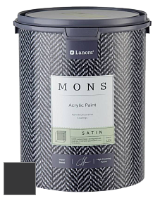 MONS SATIN PAINT – 100% акриловая полуматовая краска, 12% блеска цвет MONS 156 Черный тюльпан