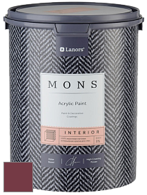 MONS INTERIOR PAINT – 100% акриловая глубоко матовая краска, 3% блеска цвет MONS 197 Бирманский рубин