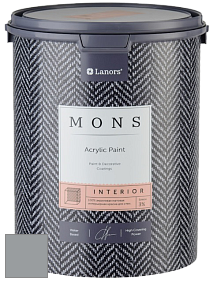 MONS INTERIOR PAINT – 100% акриловая глубоко матовая краска, 3% блеска цвет MONS 154 Морская галька