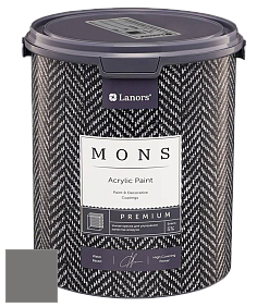 MONS PREMIUM PAINT – 100% акриловая интерьерная краска с шелковистым матовым блеском цвет MONS 25 Угольный
