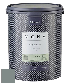 MONS SATIN PAINT – 100% акриловая полуматовая краска, 12% блеска цвет NCS S 5005-B80G 