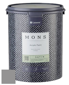 MONS SATIN PAINT – 100% акриловая полуматовая краска, 12% блеска цвет NCS S 4500-N 