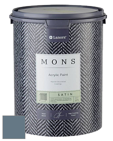 MONS SATIN PAINT – 100% акриловая полуматовая краска, 12% блеска цвет MONS 185 Синий бархат