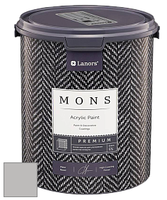 MONS PREMIUM PAINT – 100% акриловая интерьерная краска с шелковистым матовым блеском цвет MONS 27 Свинцовые облака