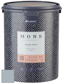 MONS INTERIOR PAINT – 100% акриловая глубоко матовая краска, 3% блеска цвет MONS 161 Голубая глина