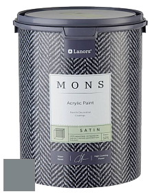 MONS SATIN PAINT – 100% акриловая полуматовая краска, 12% блеска цвет NCS S 5005-B 
