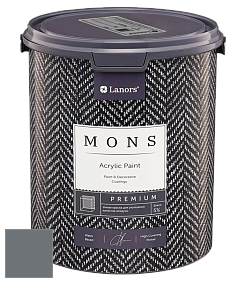 MONS PREMIUM PAINT – 100% акриловая интерьерная краска с шелковистым матовым блеском цвет MONS 214 Антрацитовая пещера